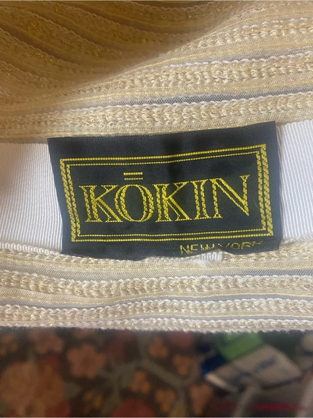 Women's Kokin NYC Cream Straw Sun Hat with Wide Brim